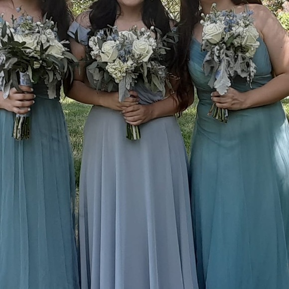 Dusty Blue Bridesmaid Maxi Dress - Picture 2 of 4